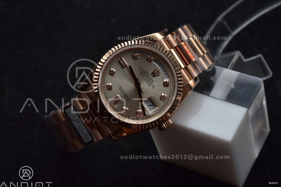 Silver RG vr3255 QF Diamond 904L with Weight) Square on (Gain Bracelet 36 Best Edition DayDate Dial V5 President Steel 0510